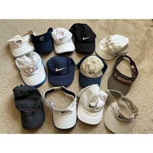 Nike Lot of 13 Panel Visor Golf Hats Caps Y2k Reseller Bundle Vintage